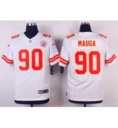 Nike Chiefs #90 Josh Mauga White Mens Stitched NFL Elite Jersey