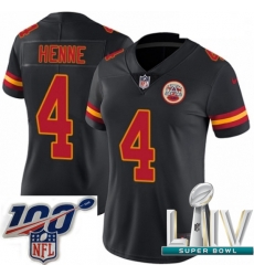 2020 Super Bowl LIV Women Nike Kansas City Chiefs #4 Chad Henne Limited Black Rush Vapor Untouchable NFL Jersey