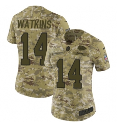 Nike Chiefs #14 Sammy Watkins Camo Women Stitched NFL Limited 2018 Salute to Service Jersey