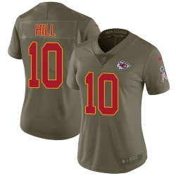 Womens Nike Chiefs #10 Tyreek Hill Olive  Stitched NFL Limited 2017 Salute to Service Jersey Womens Nike Chiefs #10 Tyreek Hill Olive  Stitched NFL Limited 2017 Salute to Service Jersey