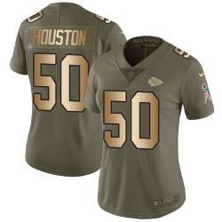Womens Nike Chiefs #50 Justin Houston Olive Gold  Stitched NFL Limited 2017 Salute to Service Jersey Womens Nike Chiefs #50 Justin Houston Olive Gold  Stitched NFL Limited 2017 Salute to Service Jersey