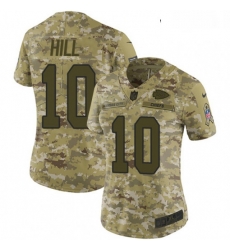 Womens Nike Kansas City Chiefs 10 Tyreek Hill Limited Camo 2018 Salute to Service NFL Jersey