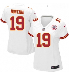 Womens Nike Kansas City Chiefs 19 Joe Montana Game White NFL Jersey