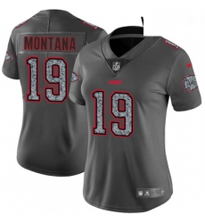 Womens Nike Kansas City Chiefs 19 Joe Montana Gray Static Vapor Untouchable Limited NFL Jersey