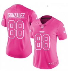 Womens Nike Kansas City Chiefs 88 Tony Gonzalez Limited Pink Rush Fashion NFL Jersey