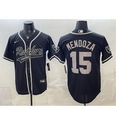 Men Las Vegas Raiders 15 Fernando Mendoza Black Cool Base Stitched Baseball Jersey Men Las Vegas Raiders 15 Fernando Mendoza Black Cool Base Stitched Baseball Jersey