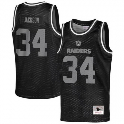 Men Las Vegas Raiders  34 Bo Jackson Black Fashion Stitched Basketball Jersey