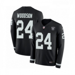 Mens Nike Oakland Raiders 24 Charles Woodson Limited Black Therma Long Sleeve NFL Jersey Mens Nike Oakland Raiders 24 Charles Woodson Limited Black Therma Long Sleeve NFL Jersey
