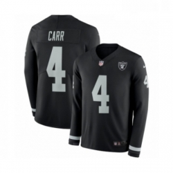Mens Nike Oakland Raiders 4 Derek Carr Limited Black Therma Long Sleeve NFL Jersey Mens Nike Oakland Raiders 4 Derek Carr Limited Black Therma Long Sleeve NFL Jersey