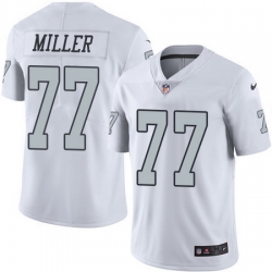 Nike Raiders #77 Kolton Miller White Mens Stitched NFL Limited Rush Jersey Nike Raiders #77 Kolton Miller White Mens Stitched NFL Limited Rush Jersey