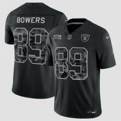 Youth Las Vegas Raiders  89 Brock Bowers Black 2026 Salute to Service Limited Stitched Football Jersey