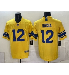 Men Los Angeles Rams  12 Puka Nacua Gold Classic Sol Vapor Limited Stitched Football Jersey