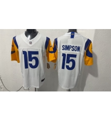 Men Los Angeles Rams 15 Ty Simpson White 2026 Draft F U S E Vapor Limited Stitched Football Jersey Men Los Angeles Rams 15 Ty Simpson White 2026 Draft F U S E Vapor Limited Stitched Football Jersey
