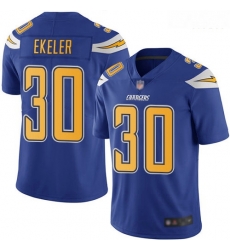 Chargers 30 Austin Ekeler Electric Blue Men Stitched Football Limited Rush Jersey