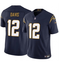 Men Los Angeles Chargers 12 Derius Davis Navy 2024 F U S E Vapor Limited Stitched Football Jersey