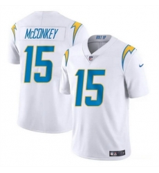 Men Los Angeles Chargers 15 Ladd McConkey White 2024 Draft Vapor Limited Stitched Football Jersey