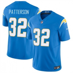 Men Los Angeles Chargers 32 Jaret Patterson Blue 2025 F U S E  Vapor Limited Stitched Football Jersey