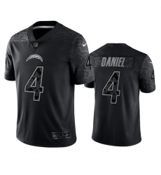 Men Los Angeles Chargers 4 Chase Daniel Black Reflective Limited Stitched Football Jersey