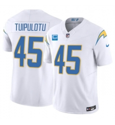 Men Los Angeles Chargers 45 Tuli Tuipulotu White 2026 F U S E 1 Star C Patch Vapor Limited Stitched Football Jersey Men Los Angeles Chargers 45 Tuli Tuipulotu White 2026 F U S E 1 Star C Patch Vapor Limited Stitched Football Jersey