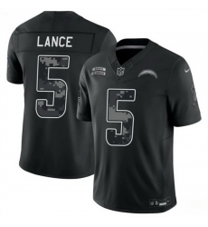 Men Los Angeles Chargers 5 Trey Lance Black F U S E 2026 Salute to Service Limited Stitched Football Jersey