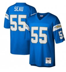 Men Los Angeles Chargers 55 Junior Seau Light Blue M&N Throwback Jersey