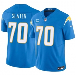 Men Los Angeles Chargers  70 Rashawn Slater Blue 2026 F U S E  2 Star C Patch Vapor Limited Stitched Football Jersey