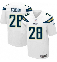 Men Nike Los Angeles Chargers 28 Melvin Gordon Elite White NFL Jersey