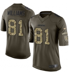 Nike Chargers #81 Mike Williams Green Mens Stitched NFL Limited Salute to Service Jersey