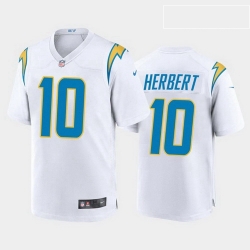 Women Nike Los Angeles Chargers 10 Justin Herbert White Alternate Vapor Limited Jersey