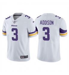 Men Minnesota Vikings 3 Jordan Addison White Vapor Untouchable Stitched Jersey