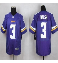 New Minnesota Vikings #3 Blair Walsh Purple Team Color Men Stitched NFL Elite Jersey