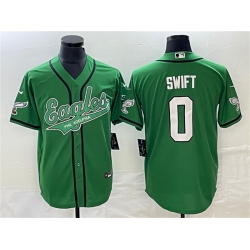 Men Philadelphia Eagles 0 D u2019andre Swift Green Cool Base Stitched Baseball Jersey Men Philadelphia Eagles 0 D u2019andre Swift Green Cool Base Stitched Baseball Jersey