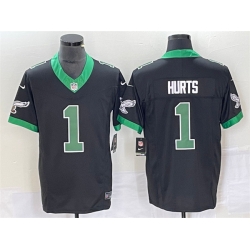 Men Philadelphia Eagles 1 Jalen Hurts Black 2023 F U S E  Vapor Untouchable Stitched Football Jersey Men Philadelphia Eagles 1 Jalen Hurts Black 2023 F U S E  Vapor Untouchable Stitched Football Jersey