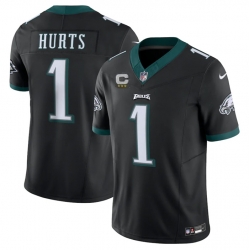 Men Philadelphia Eagles 1 Jalen Hurts Black 2023 F U S E  With C Patch Vapor Untouchable Limited Stitched Football Jersey Men Philadelphia Eagles 1 Jalen Hurts Black 2023 F U S E  With C Patch Vapor Untouchable Limited Stitched Football Jersey