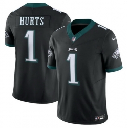 Men Philadelphia Eagles 1 Jalen Hurts Black 2023 F.U.S.E. Vapor Untouchable Limited Stitched Football Jersey Men Philadelphia Eagles 1 Jalen Hurts Black 2023 F.U.S.E. Vapor Untouchable Limited Stitched Football Jersey