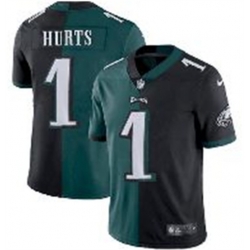 Men Philadelphia Eagles 1 Jalen Hurts Black  26 Green Split Limited Stitched Jersey Men Philadelphia Eagles 1 Jalen Hurts Black  26 Green Split Limited Stitched Jersey