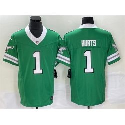 Men Philadelphia Eagles 1 Jalen Hurts Green 2023 F U S E Vapor Untouchable Stitched Football Jersey Men Philadelphia Eagles 1 Jalen Hurts Green 2023 F U S E Vapor Untouchable Stitched Football Jersey