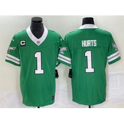 Men Philadelphia Eagles 1 Jalen Hurts Green 2023 F U S E Vapor Untouchable With C Patch Stitched Football Jersey Men Philadelphia Eagles 1 Jalen Hurts Green 2023 F U S E Vapor Untouchable With C Patch Stitched Football Jersey