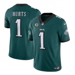 Men Philadelphia Eagles 1 Jalen Hurts Green 2023 F U S E  With C Patch Vapor Untouchable Limited Stitched Football Jersey Men Philadelphia Eagles 1 Jalen Hurts Green 2023 F U S E  With C Patch Vapor Untouchable Limited Stitched Football Jersey