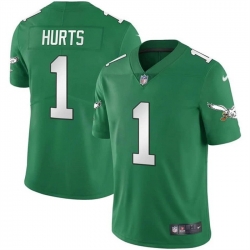 Men Philadelphia Eagles 1 Jalen Hurts Green Vapor Limited Stitched Football Jersey Men Philadelphia Eagles 1 Jalen Hurts Green Vapor Limited Stitched Football Jersey