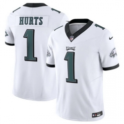 Men Philadelphia Eagles 1 Jalen Hurts White 2023 F.U.S.E. Vapor Untouchable Limited Stitched Football Jersey Men Philadelphia Eagles 1 Jalen Hurts White 2023 F.U.S.E. Vapor Untouchable Limited Stitched Football Jersey