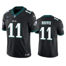Men Philadelphia Eagles 11 A  J  Brown Black 2023 F U S E  With 4 Star C Patch Vapor Untouchable Limited Stitched Football Jersey Men Philadelphia Eagles 11 A  J  Brown Black 2023 F U S E  With 4 Star C Patch Vapor Untouchable Limited Stitched Football Jersey