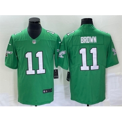 Men Philadelphia Eagles 11 A  J  Brown Green Stitched Football Jersey Men Philadelphia Eagles 11 A  J  Brown Green Stitched Football Jersey