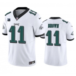 Men Philadelphia Eagles 11 A  J  Brown White 2023 F U S E  With 1 Star C Patch Vapor Untouchable Limited Stitched Football Jersey Men Philadelphia Eagles 11 A  J  Brown White 2023 F U S E  With 1 Star C Patch Vapor Untouchable Limited Stitched Football Jersey