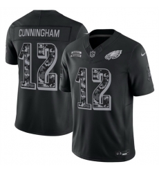 Men Philadelphia Eagles  12 Randall Cunningham Black F U S E  2026 Salute to Service Limited Stitched Football Jersey