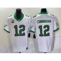 Men Philadelphia Eagles 12 Randall Cunningham White 2023 F U S E With C Patch Vapor Untouchable Stitched Football Jersey Men Philadelphia Eagles 12 Randall Cunningham White 2023 F U S E With C Patch Vapor Untouchable Stitched Football Jersey