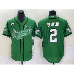 Men Philadelphia Eagles 2 Darius Slay JR Green With C Patch Cool Base Stitched Baseball Jersey Men Philadelphia Eagles 2 Darius Slay JR Green With C Patch Cool Base Stitched Baseball Jersey