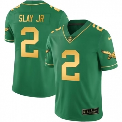 Men Philadelphia Eagles 2 Darius Slay JR Green gold black Vapor Untouchable Limited Stitched Jersey Men Philadelphia Eagles 2 Darius Slay JR Green gold black Vapor Untouchable Limited Stitched Jersey