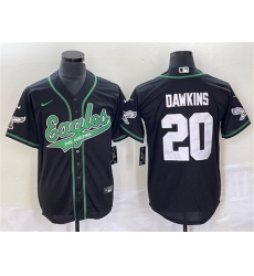 Men Philadelphia Eagles 20 Brian Dawkins Black Cool Base Stitched Baseball Jersey