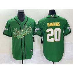 Men Philadelphia Eagles 20 Brian Dawkins Green Gold Cool Base Stitched Baseball Jersey Men Philadelphia Eagles 20 Brian Dawkins Green Gold Cool Base Stitched Baseball Jersey